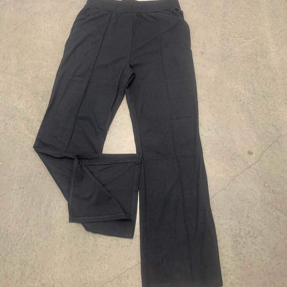 Black Straight-Leg Workout Pants